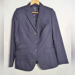 Brooks Brothers 346 Women's Dark Blue Striped Blazer